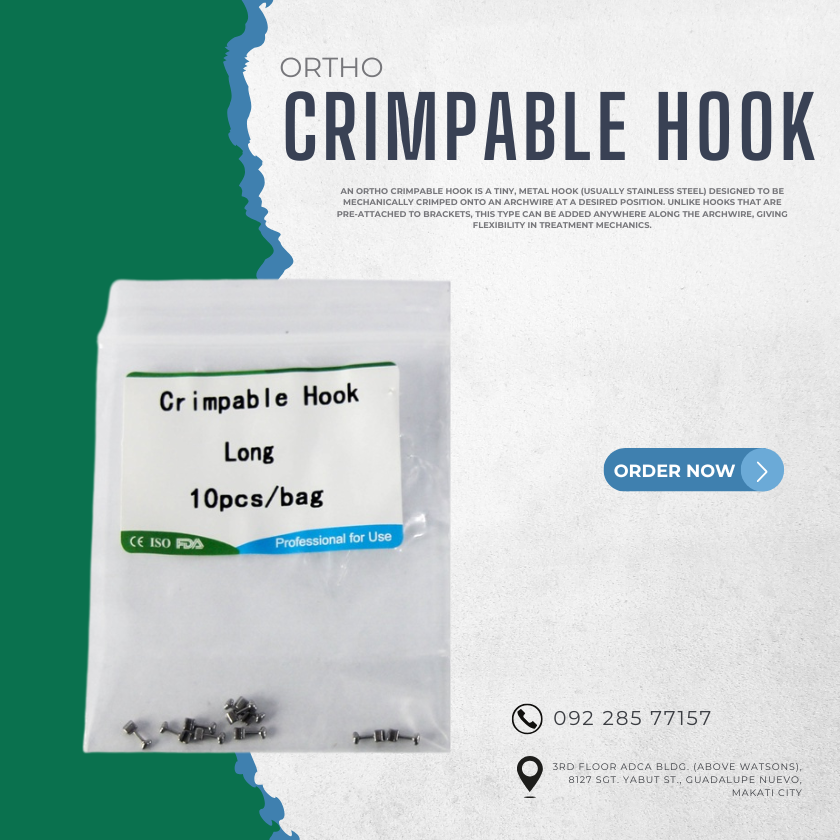 ORTHO CRIMPABLE HOOK (Short,Long) 10pcs/Set