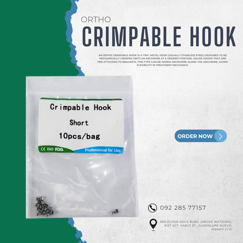 ORTHO CRIMPABLE HOOK (Short,Long) 10pcs/Set