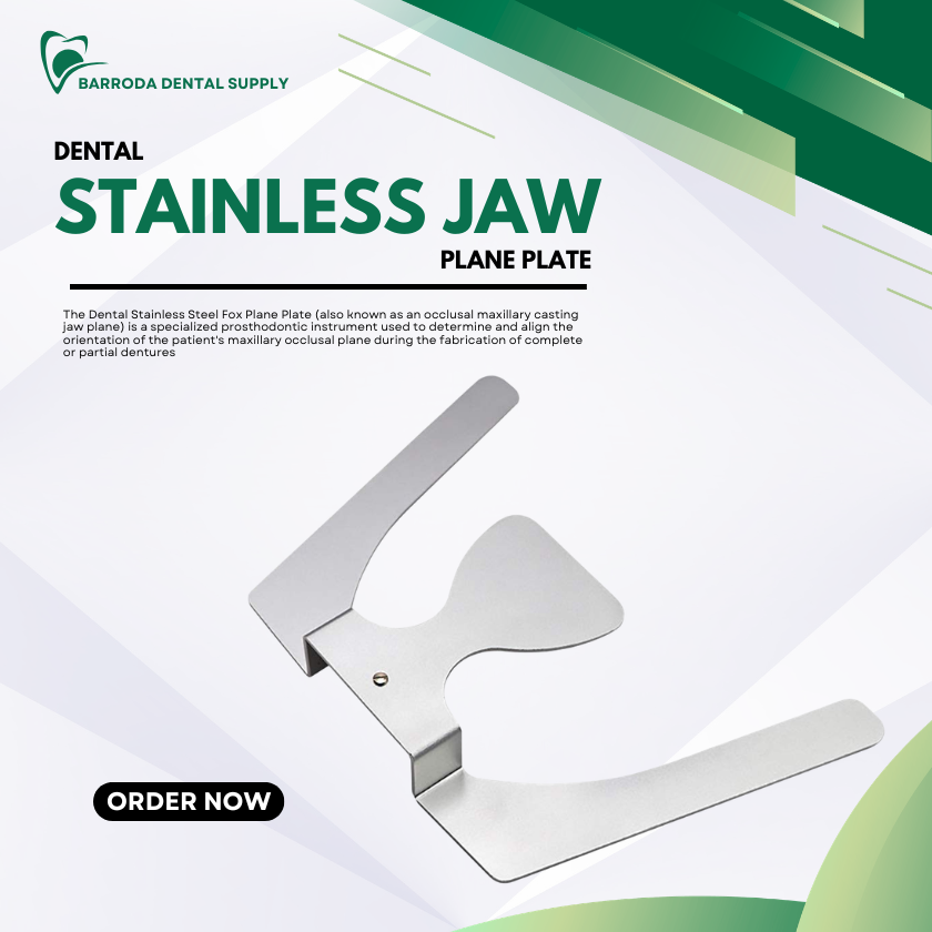 STAINLESS JAW  (DENTAL PLANE PLATE) Complete Denture Measuring.