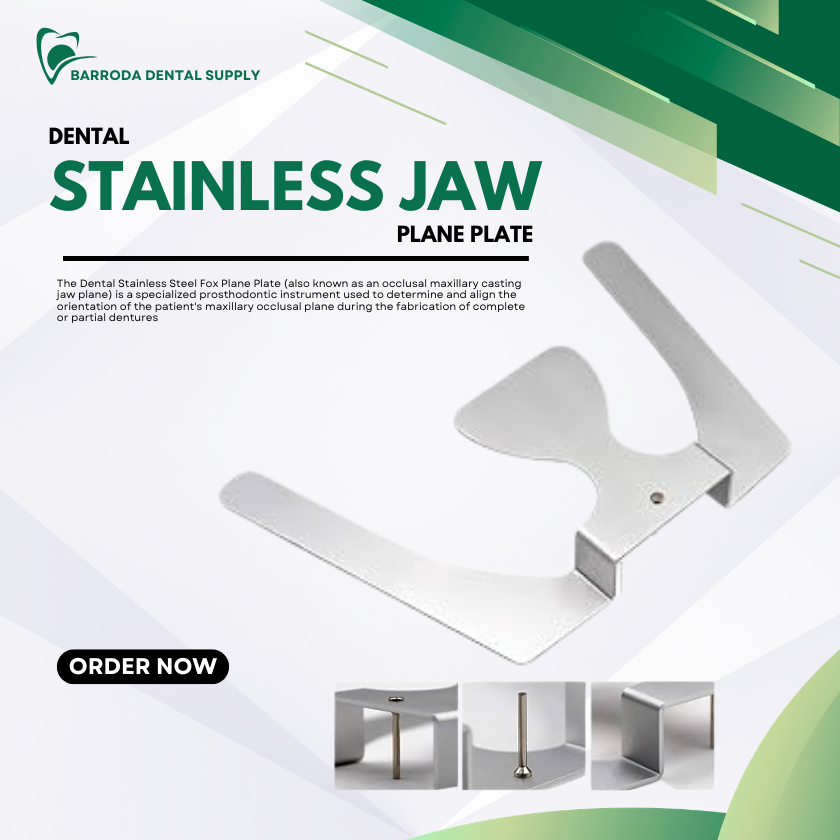 STAINLESS JAW  (DENTAL PLANE PLATE) Complete Denture Measuring.