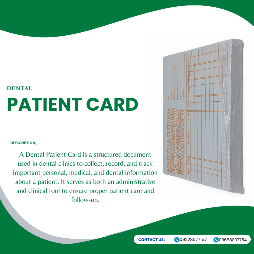 DENTAL PATIENT RECORD CARD