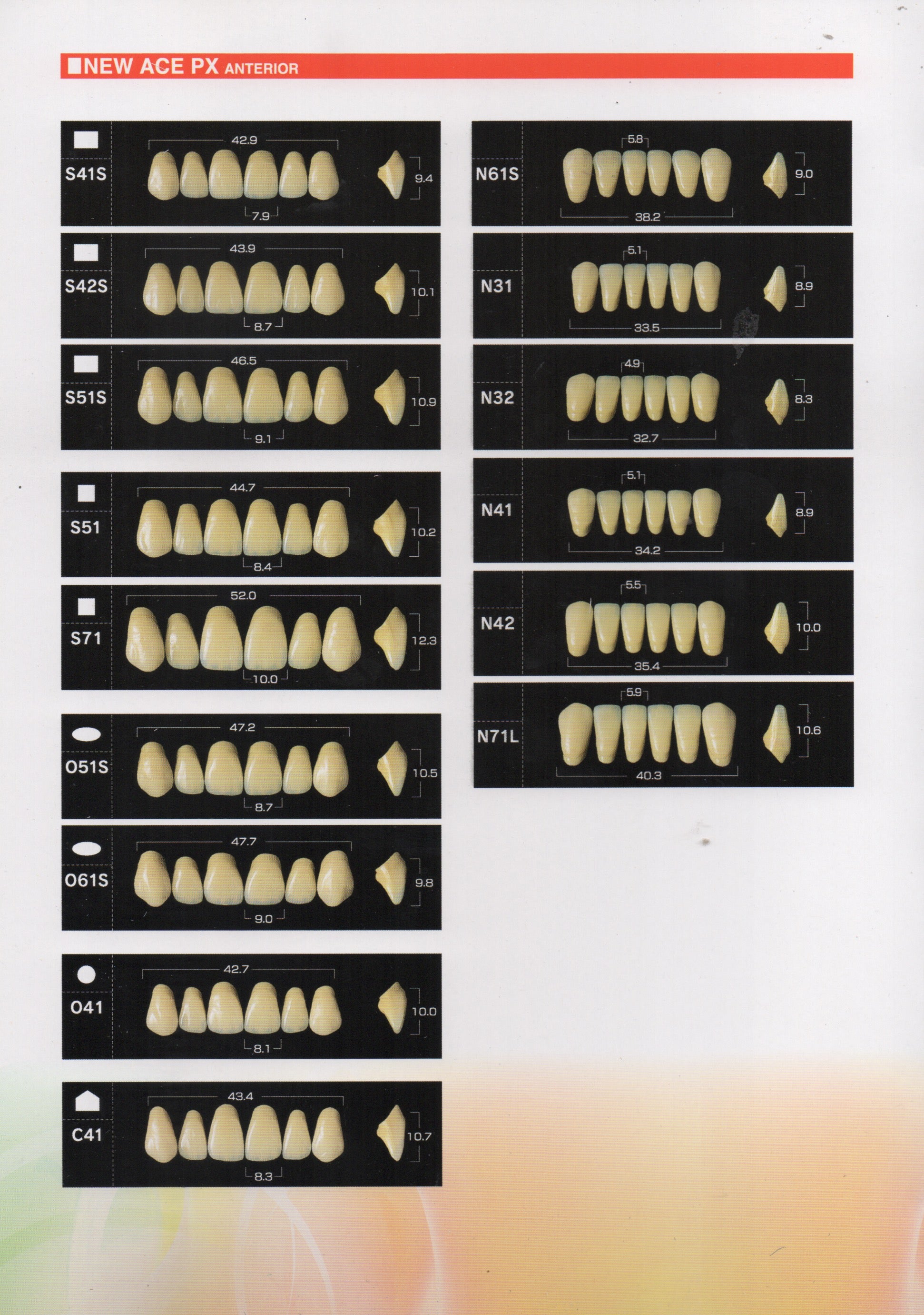 Pontic New Ace PX Lower Anterior