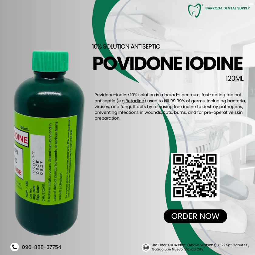 POVIDONE IODINE(10% SOLUTION ANTISEPTIC) 120ML