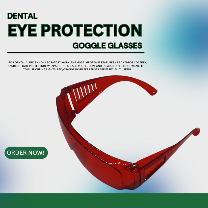 DENTAL EYE PROTECTION (GOGGLE GLASSES) RED