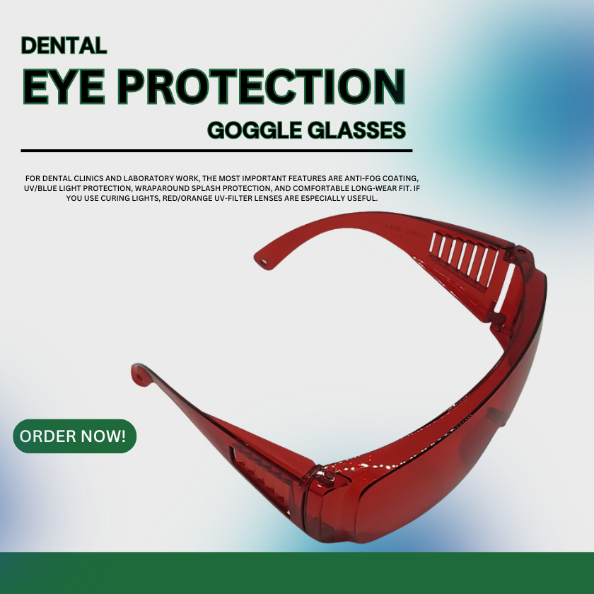 DENTAL EYE PROTECTION (GOGGLE GLASSES) RED