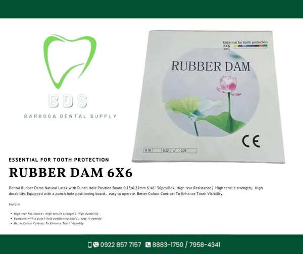 RUBBER DAM 6X6  (Essential For Tooth Protection) 36pcs.