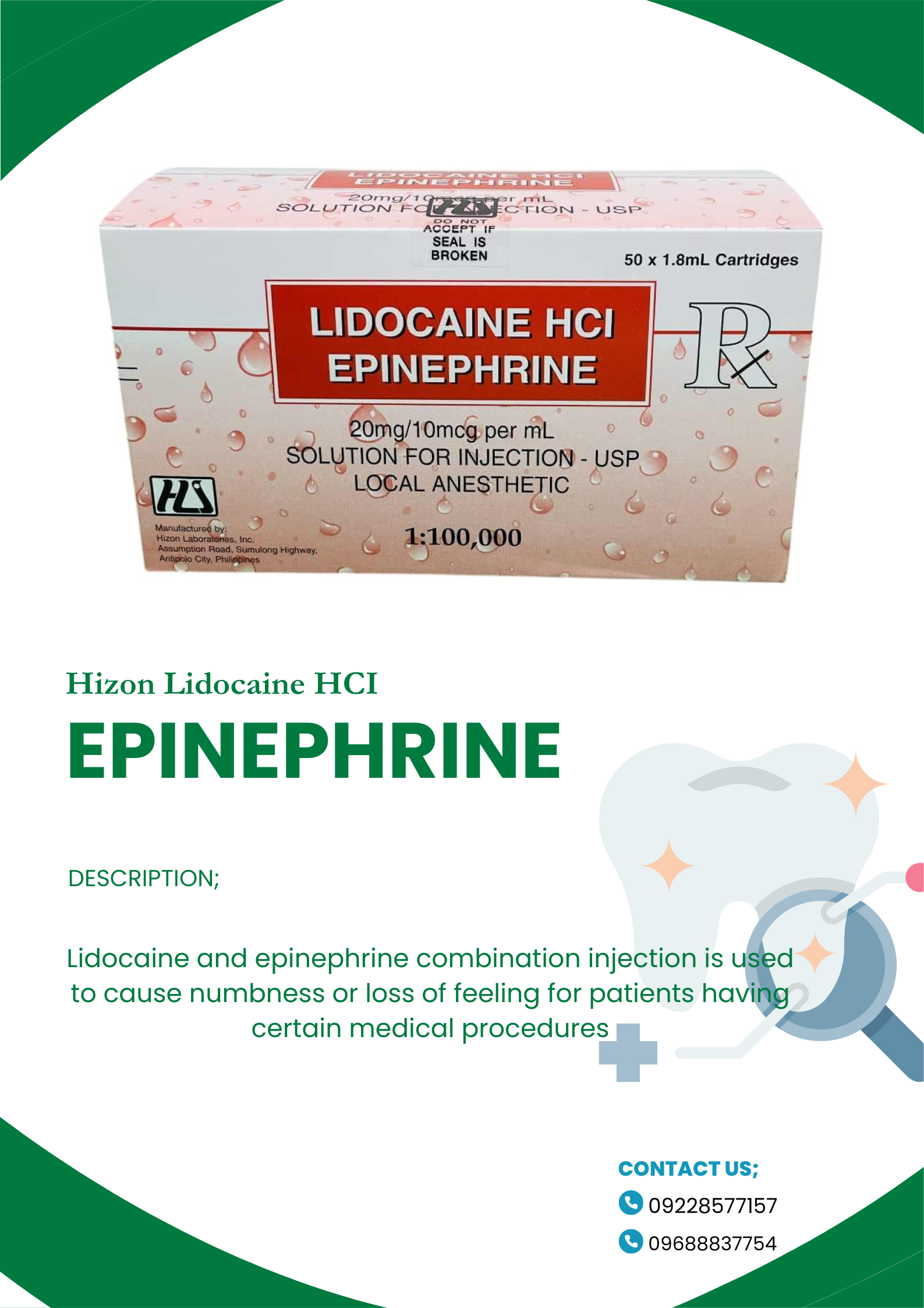 HIZON (Lidocaine HCI Epinephrine)