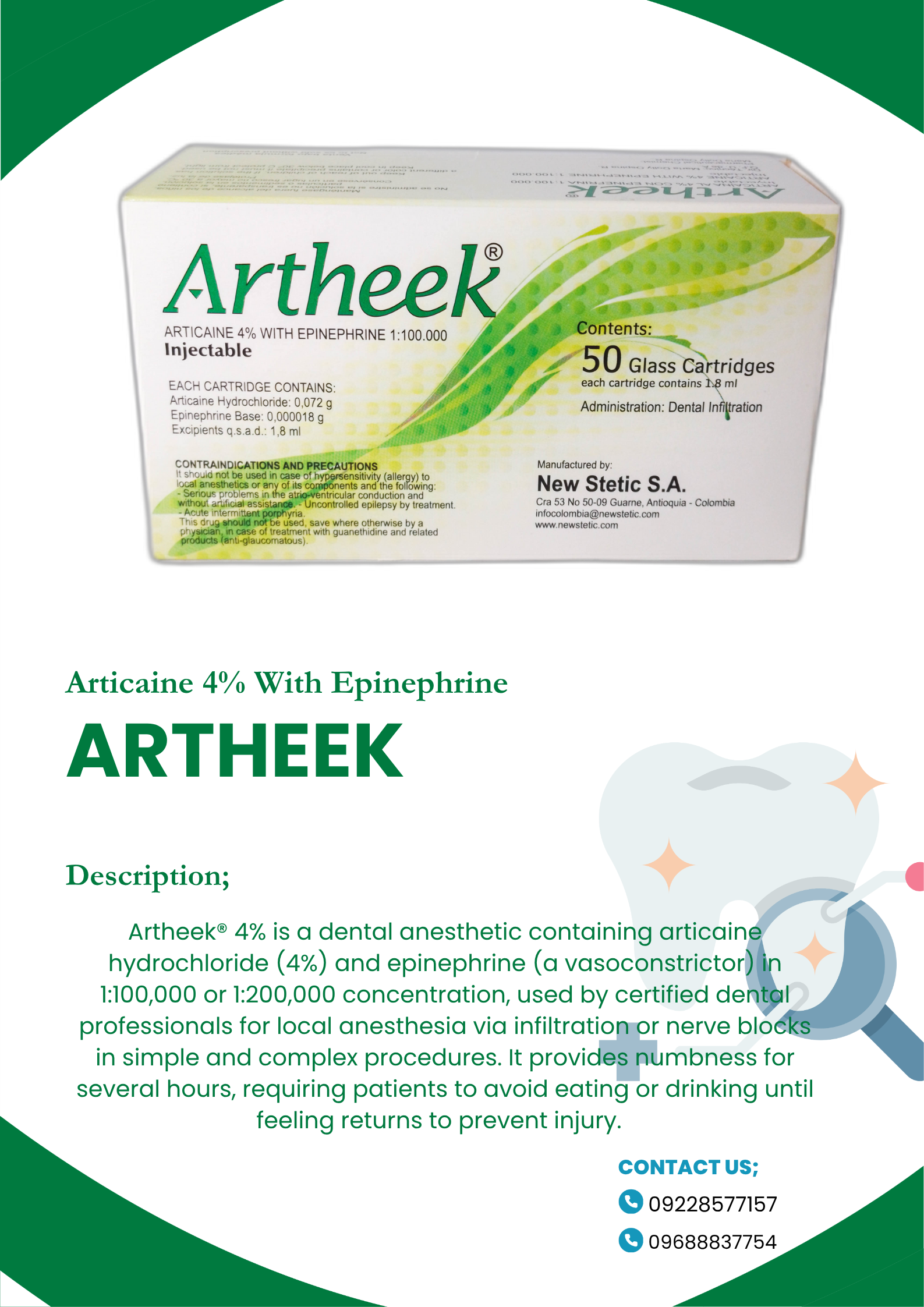 ARTHEEK (Articaine 4% with Epinephrine)
