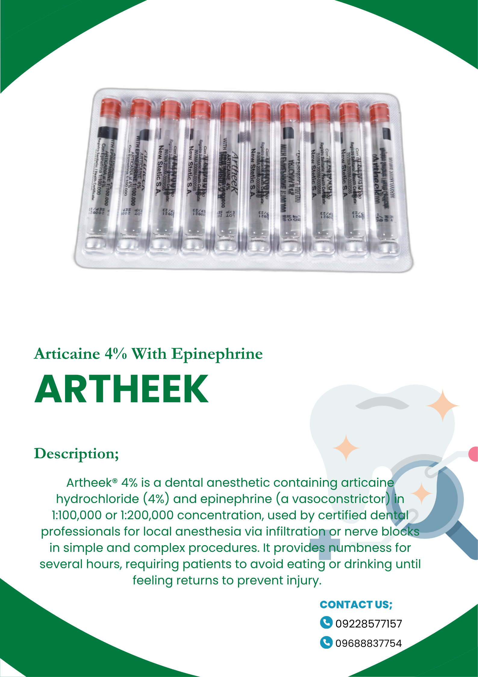 ARTHEEK (Articaine 4% with Epinephrine)